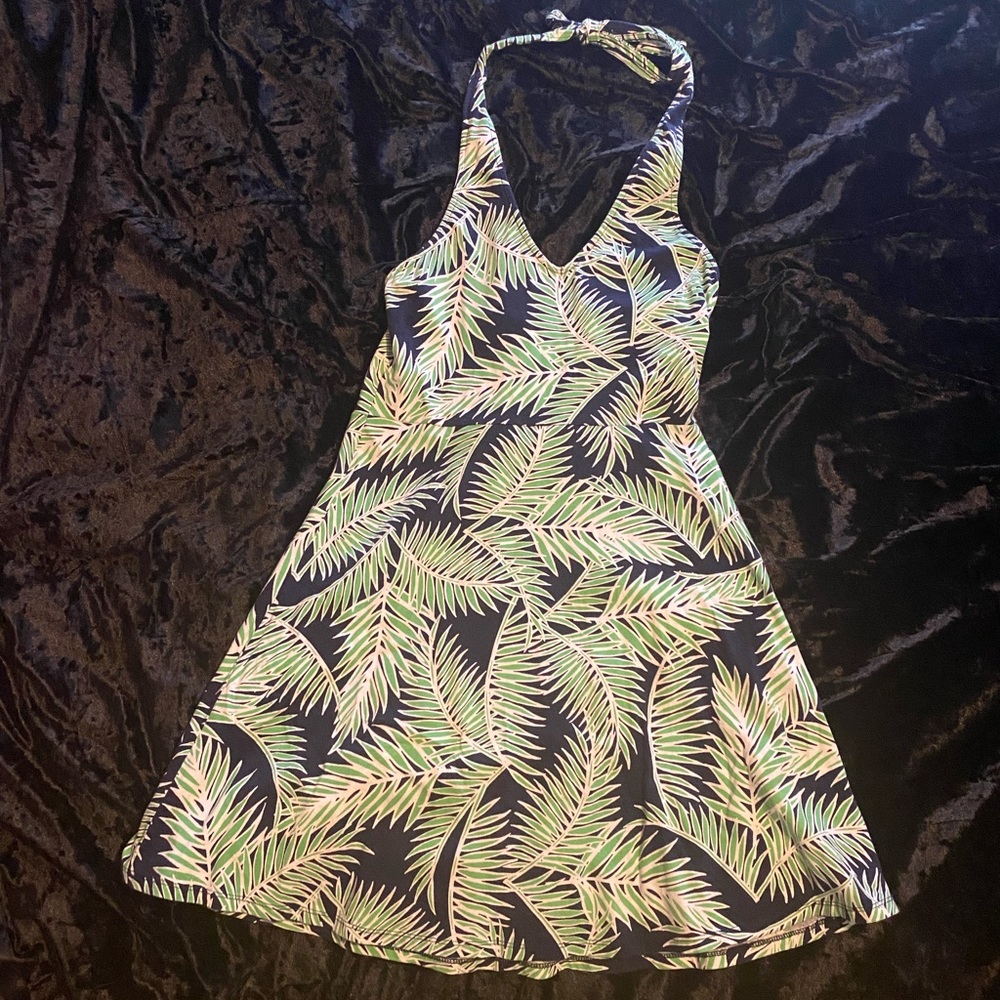 FLORAL HALTER SKATER DRESS